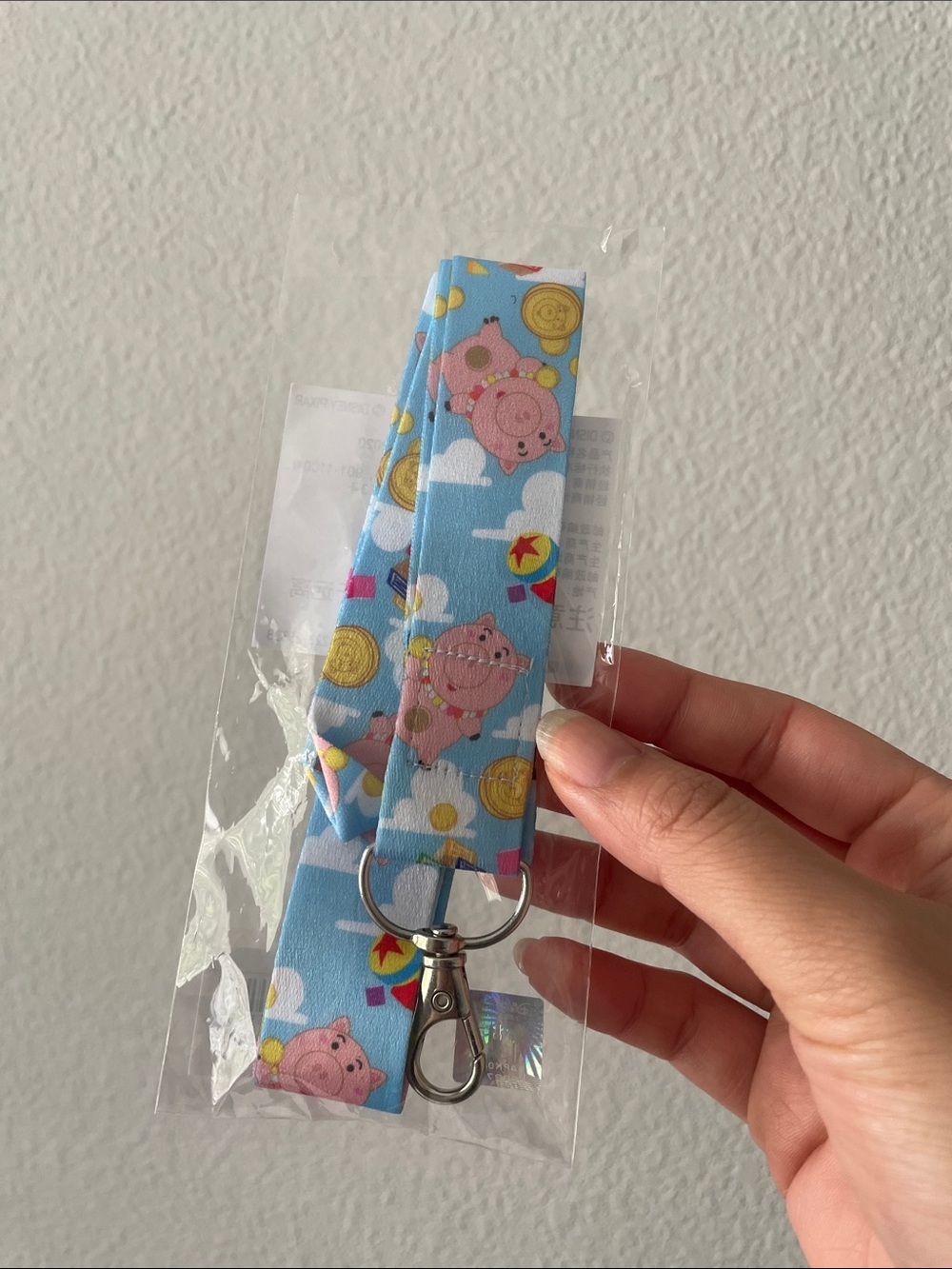 Shanghai Disney Toy Story Pig Print Lanyard Keychain NEW NWT
